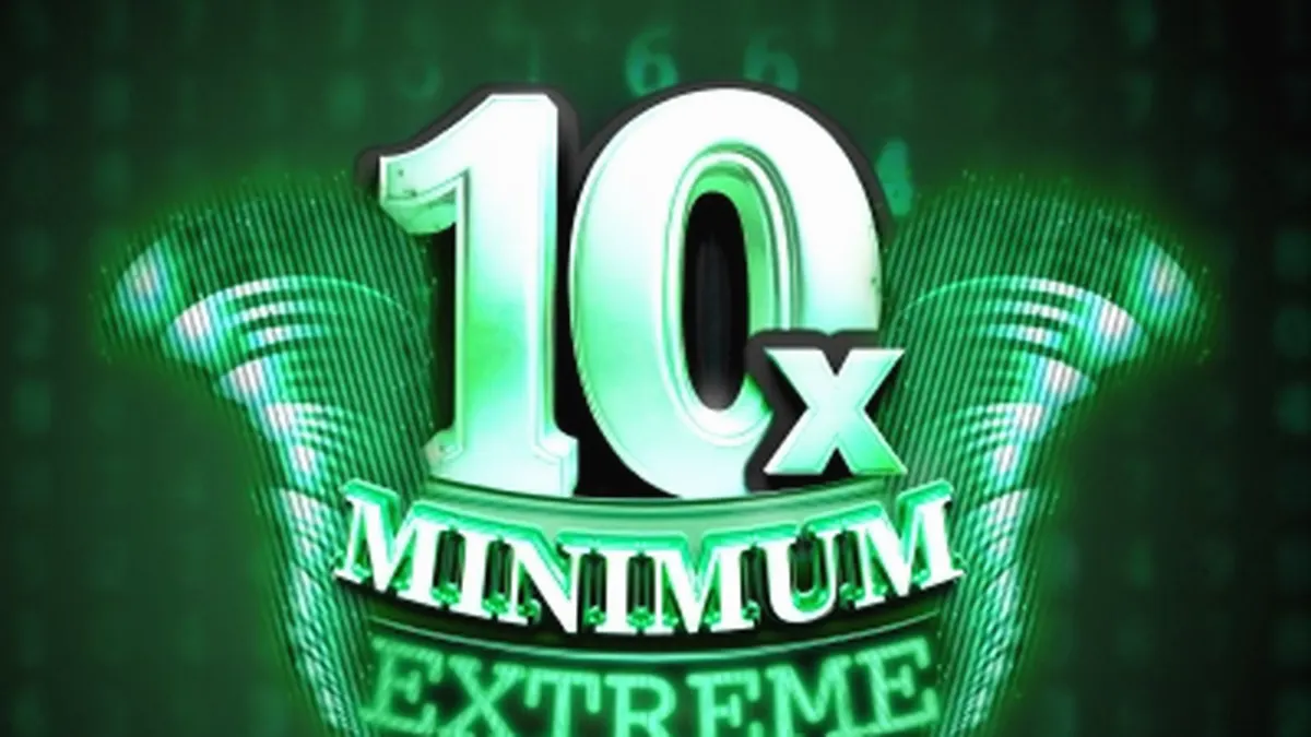 Interface do slot 10x Minimum Extreme com design minimalista de números